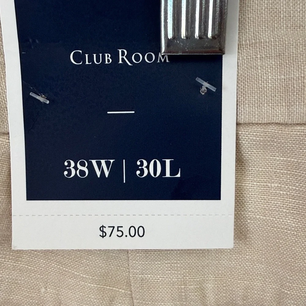 Club Room Men's Linen Cream Chinos
